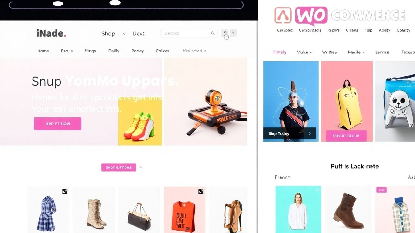 Customized WooCommerce shop page with product grids.