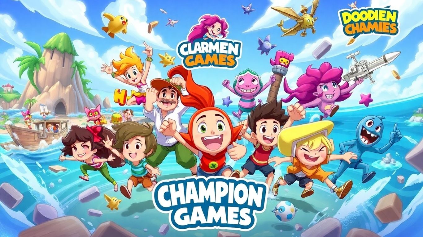 Doodle Champion Island Games characters in action.