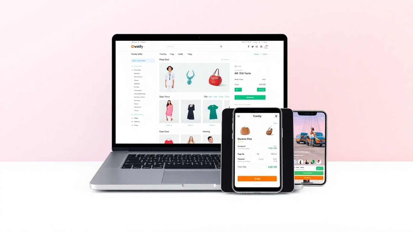 E-commerce platform interface on devices