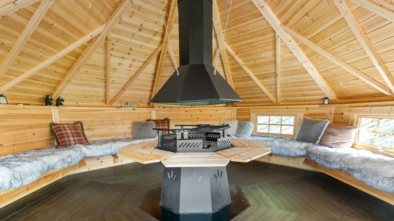 A room that has a stove in it