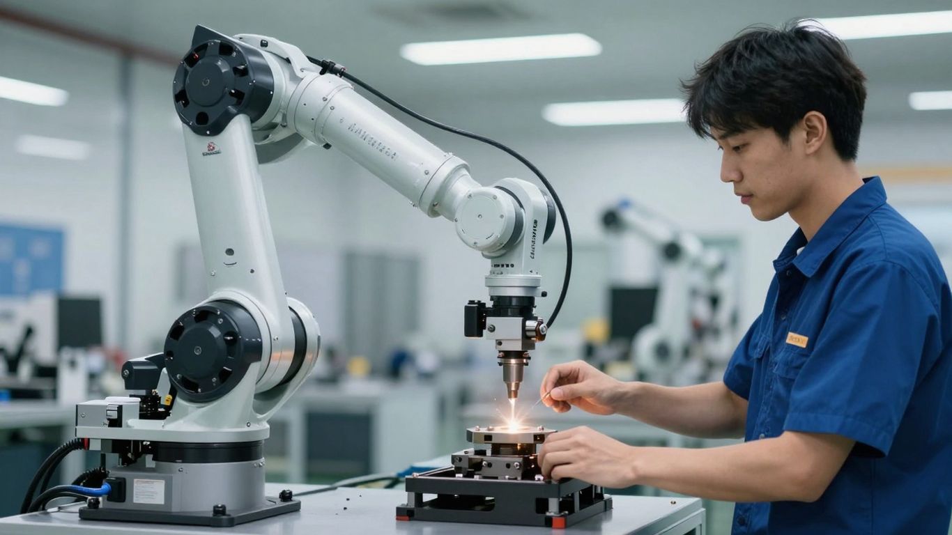 Roboți colaborativi în acțiune alături de oameni.