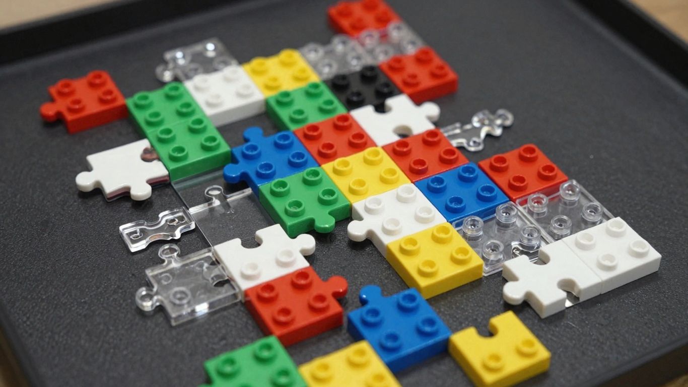 Blocs de construction numériques et pièces de puzzle interconnectées.