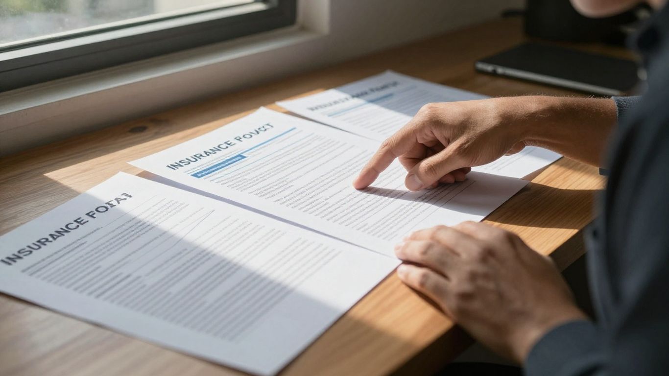 Self-employed person reviewing insurance options.