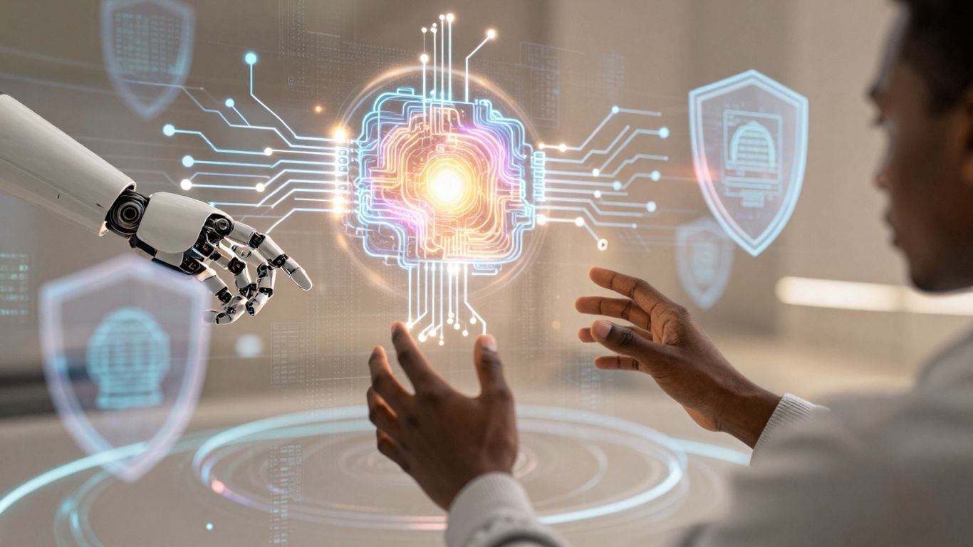 AI and cybersecurity future infographic