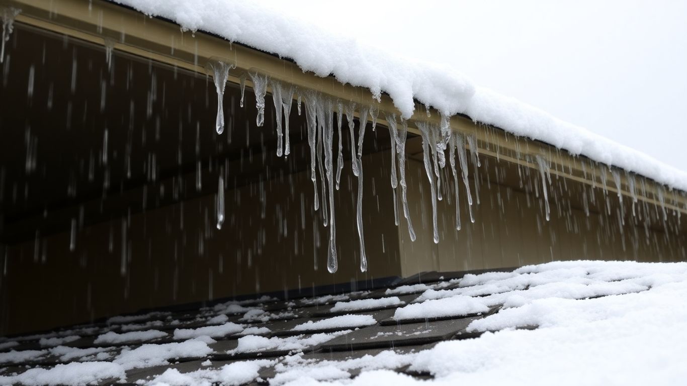 Florida roof with snow and rain falling.