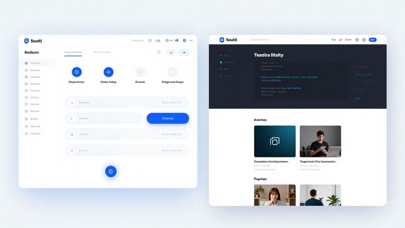Comparaison visuelle de Squarespace et WordPress