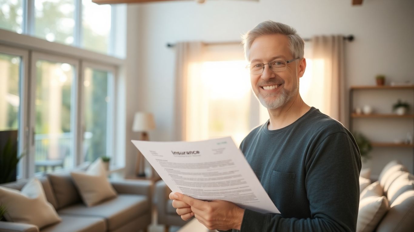 Familia feliz en su hogar asegurado.