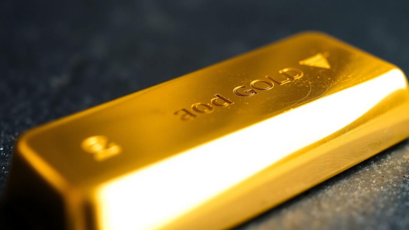 深色背景上閃亮的金條。