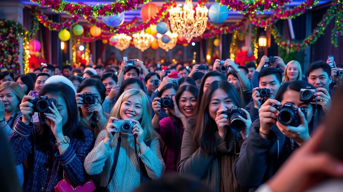 Event guests taking holiday photos