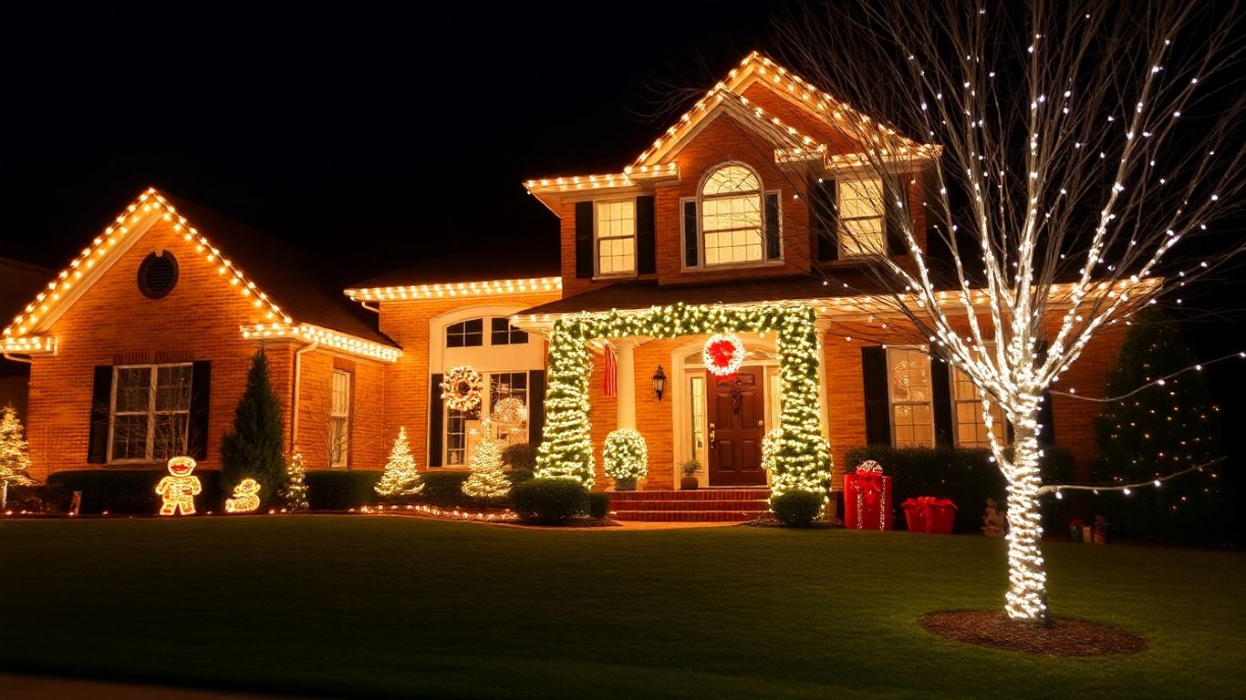 Kirkwood house with professional Christmas lights installation