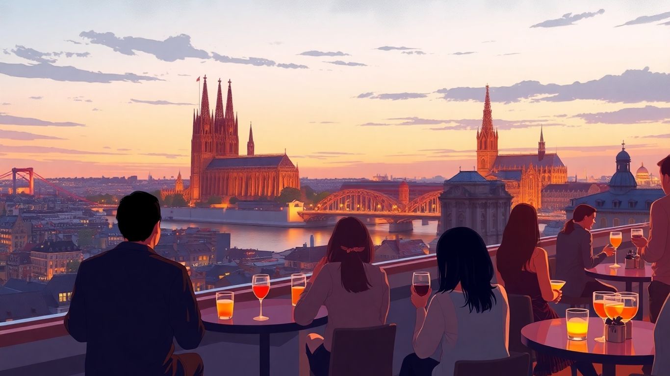 Rooftop Bar Astoria Köln mit Dom und Rhein