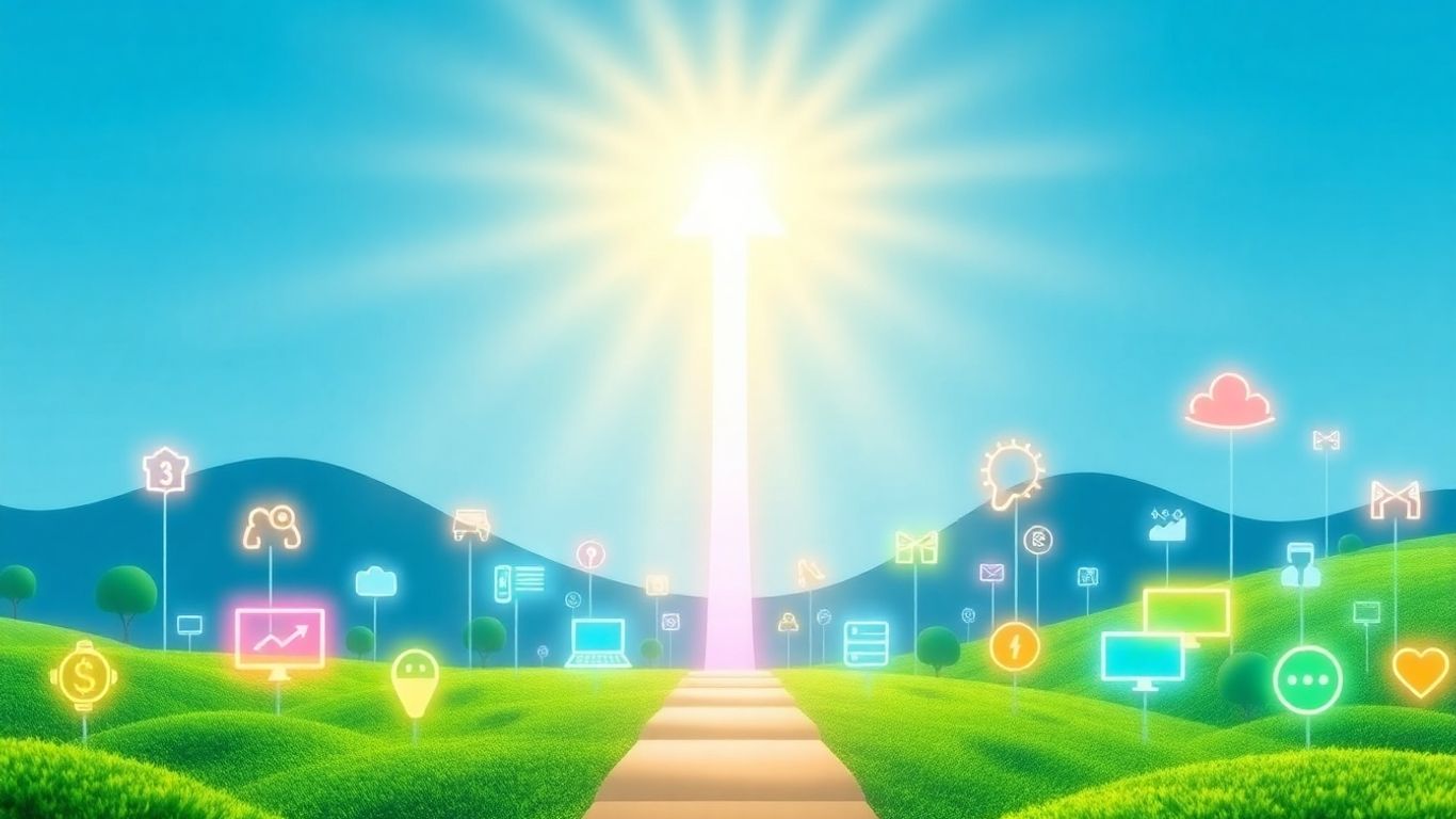 Digital growth and online business success illustration.