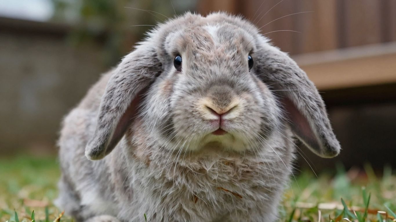 Cute French Lop bunny with floppy ears