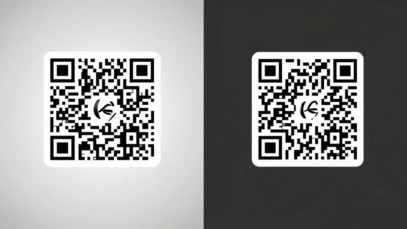 Two different dynamic QR code designs compared visually.