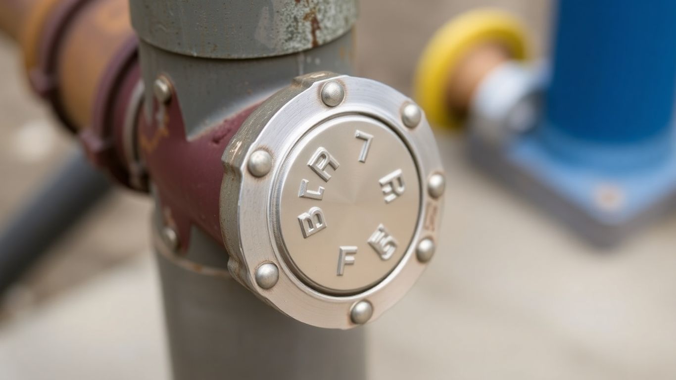 Tamper-proof seal on a water wellhead.