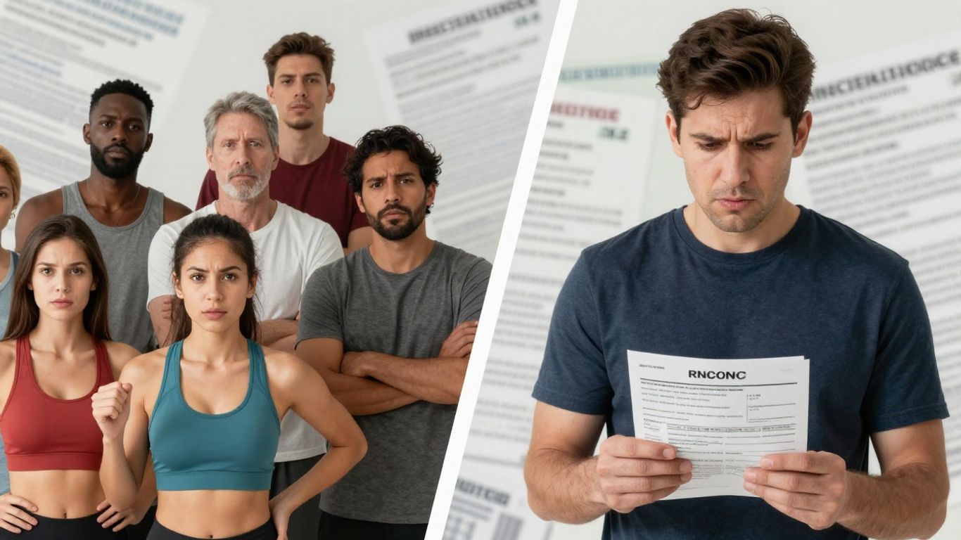 People and medical bills illustrating insurance risk.