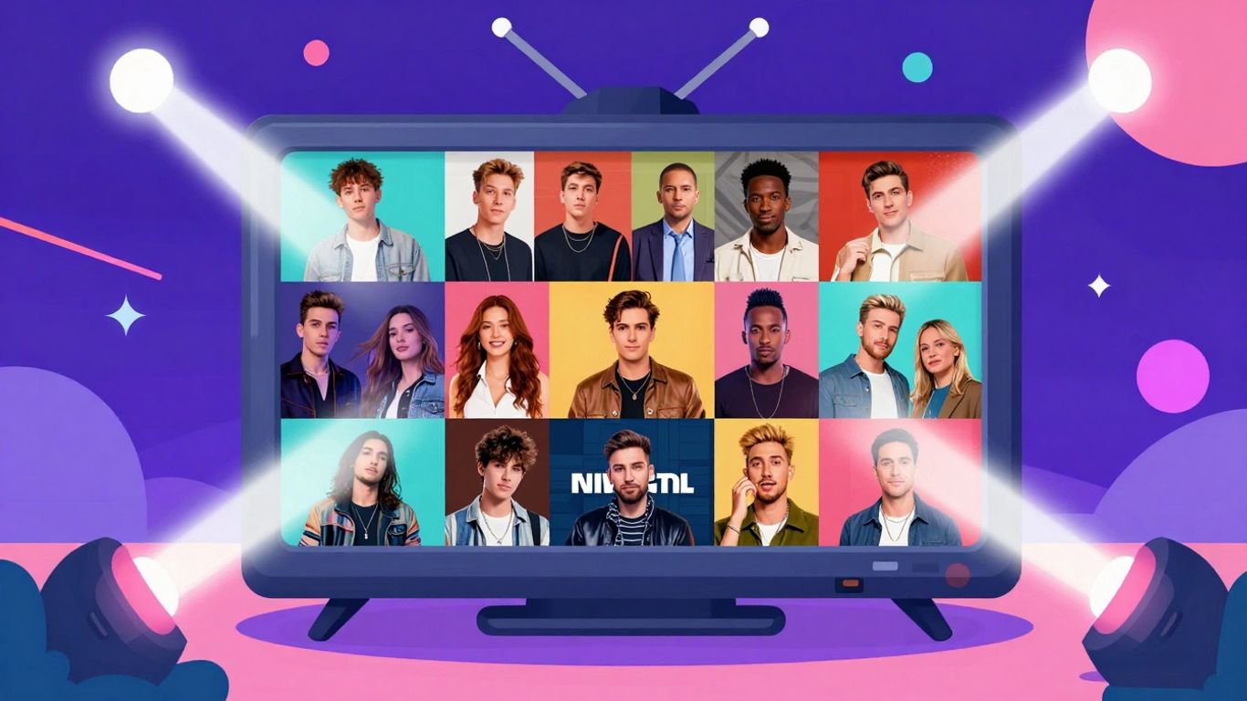 Stream entertainment tonight episodes on a stylized screen.