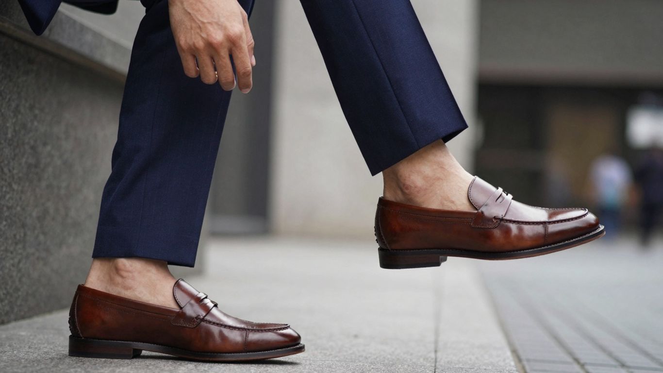 Man in suit and penny loafers