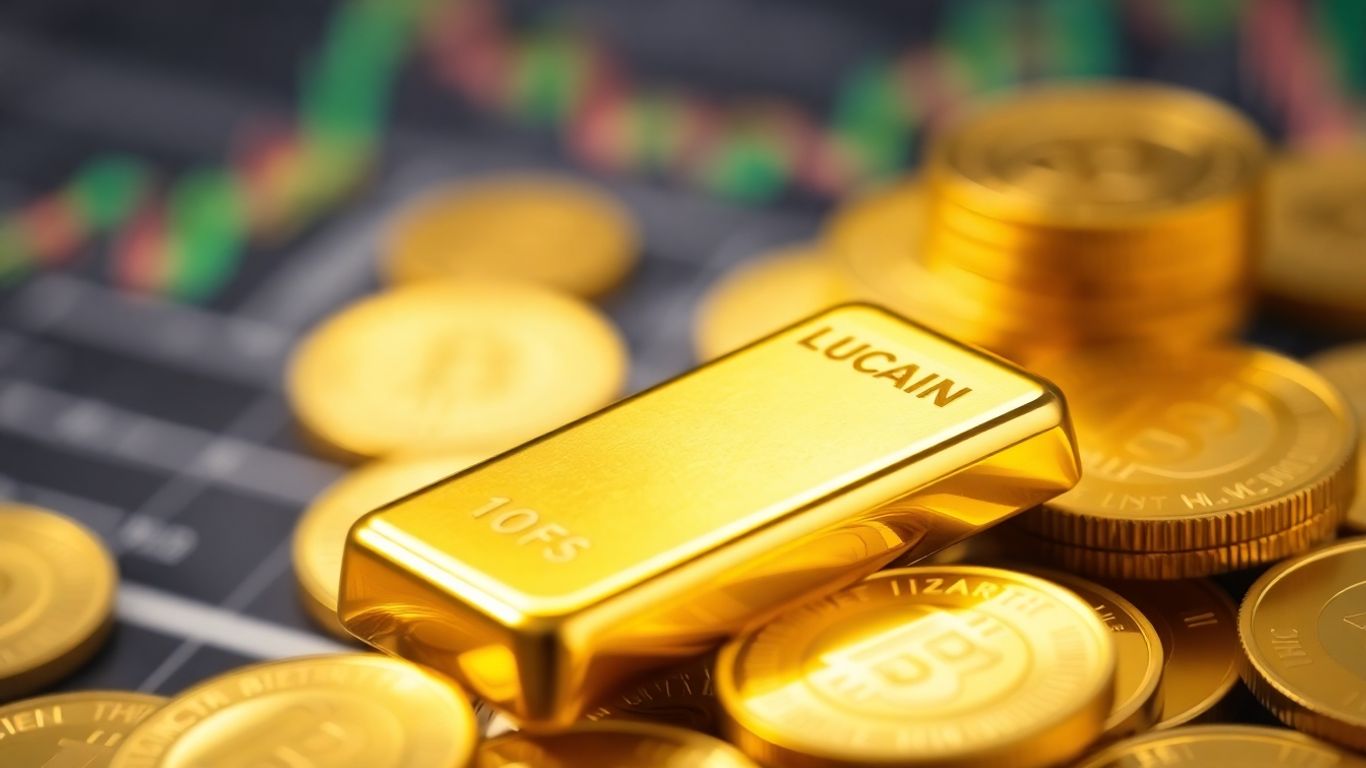 閃亮的金條和模糊的金幣。