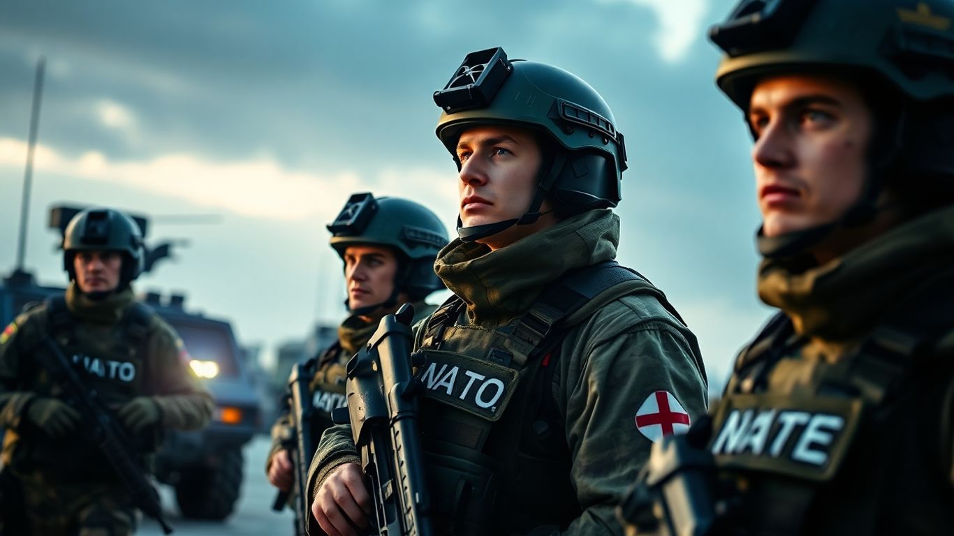 NATO soldiers preparing for defense against Russian threat.