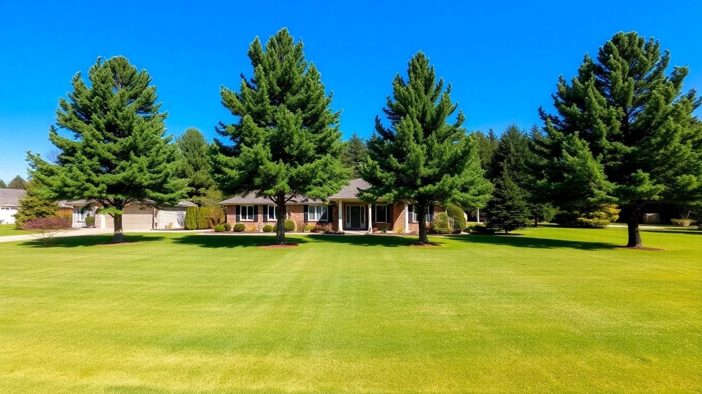 Home with defensible space landscaping.