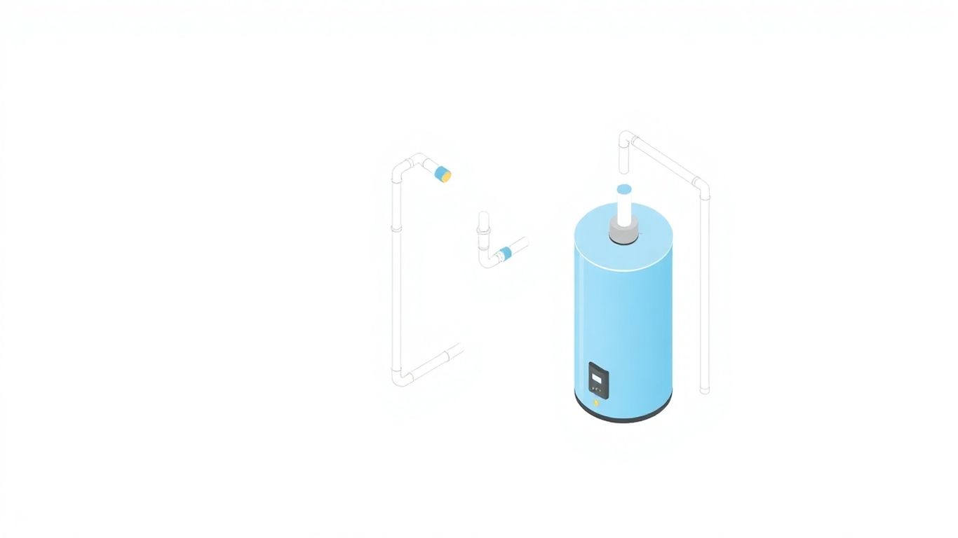Isometric illustration of an expansion tank installation.