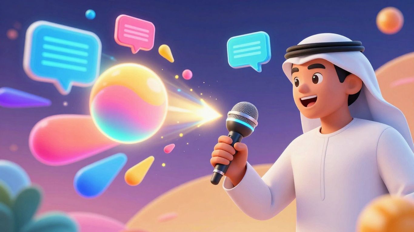 Person speaking with AI for language learning.