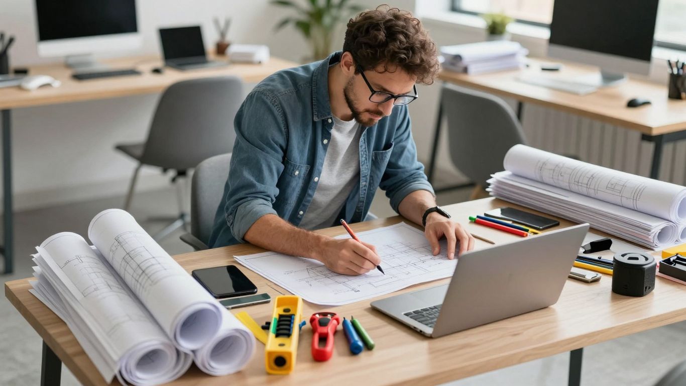 Antreprenor organizând resurse și operațiuni pentru succes.