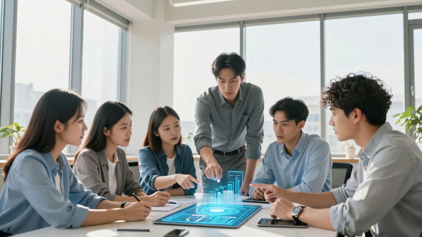 Team strategizing digital marketing growth