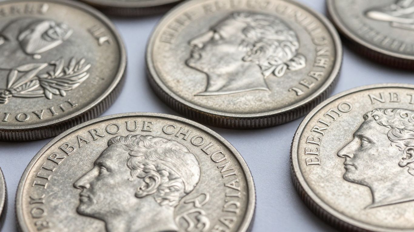 Silver coins with 40 percent silver content.