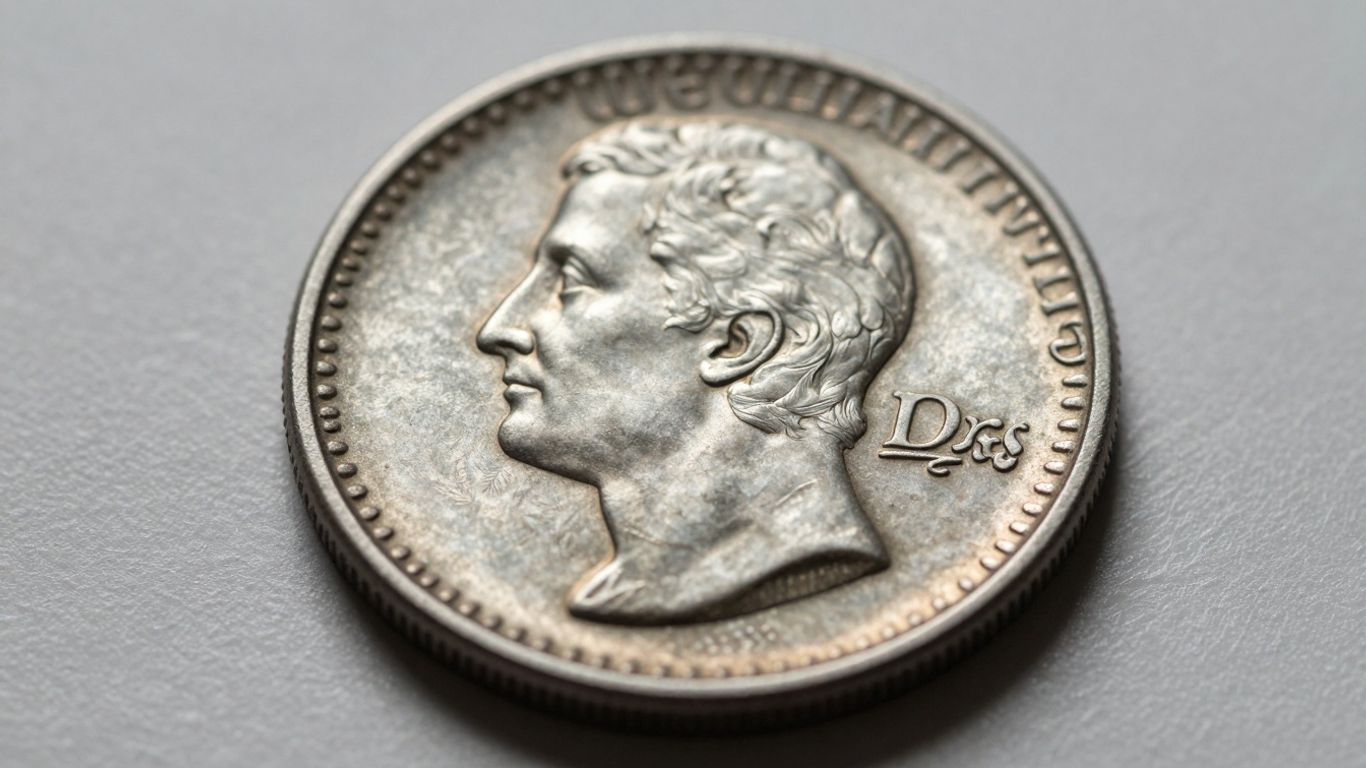 Off-center error coin close-up