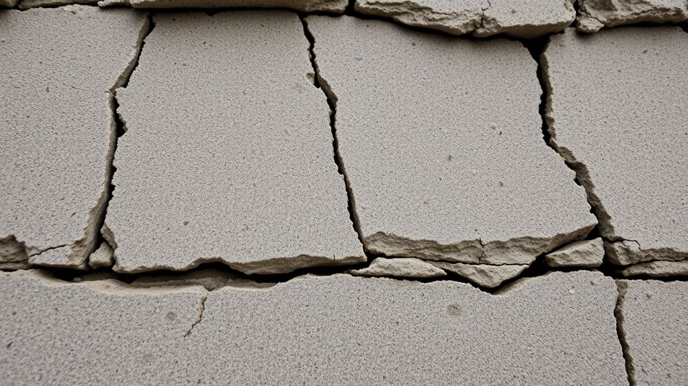 Various foundation crack types on concrete.