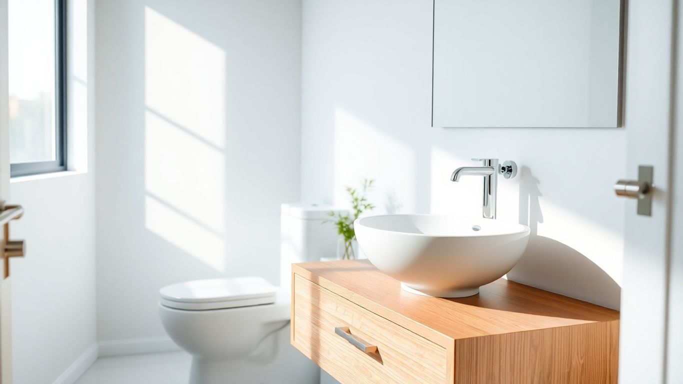 Modern bathroom with toilet and sink