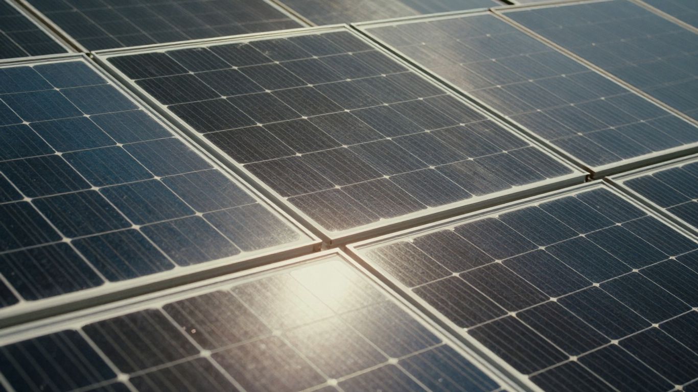 Panneaux solaires de différentes couleurs sous le soleil.