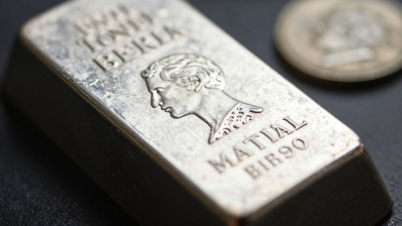 Barre d'argent brillant, alternative aux monnaies fiduciaires.