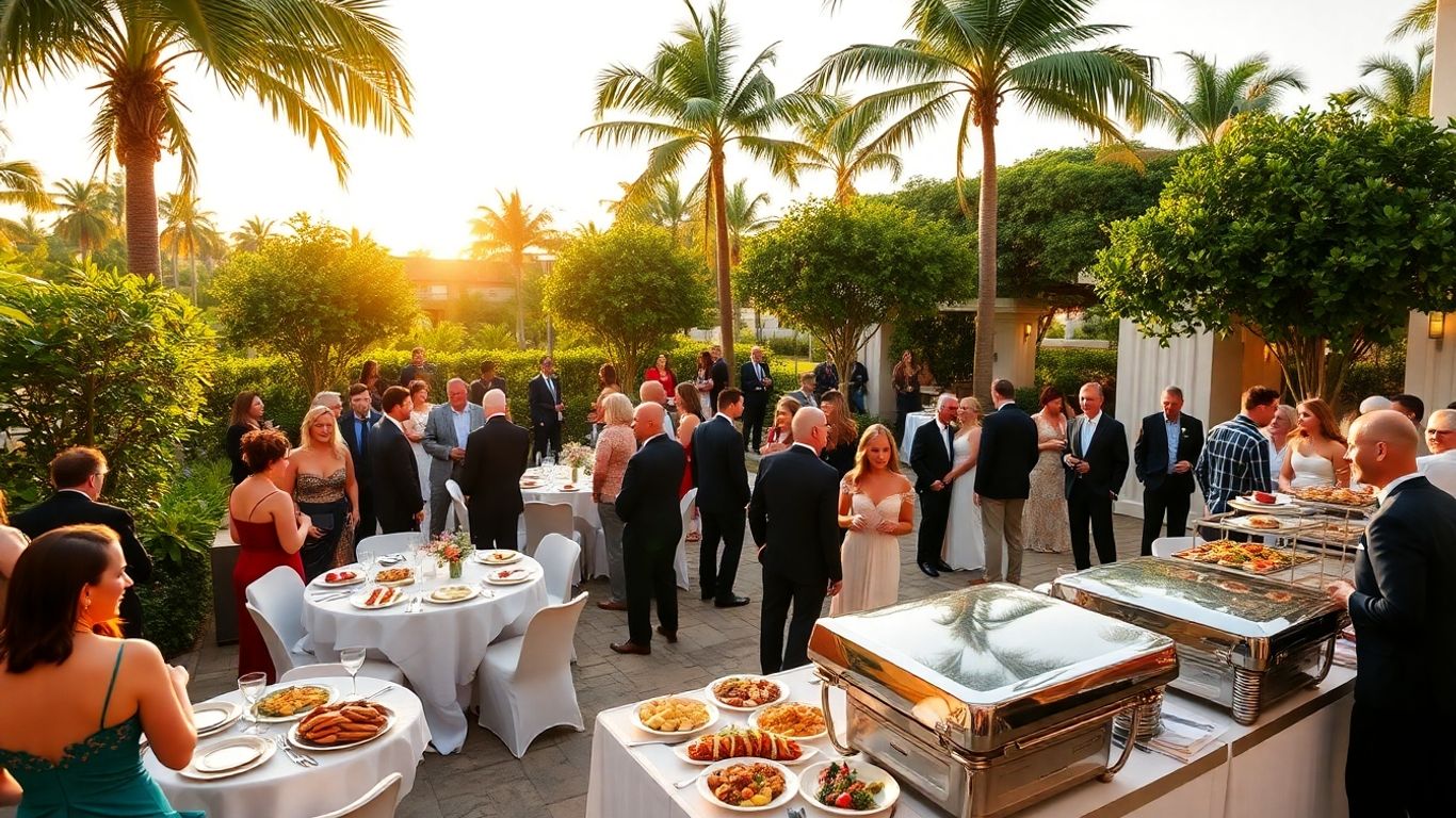 Elegant Aventura Florida catering event with gourmet food.