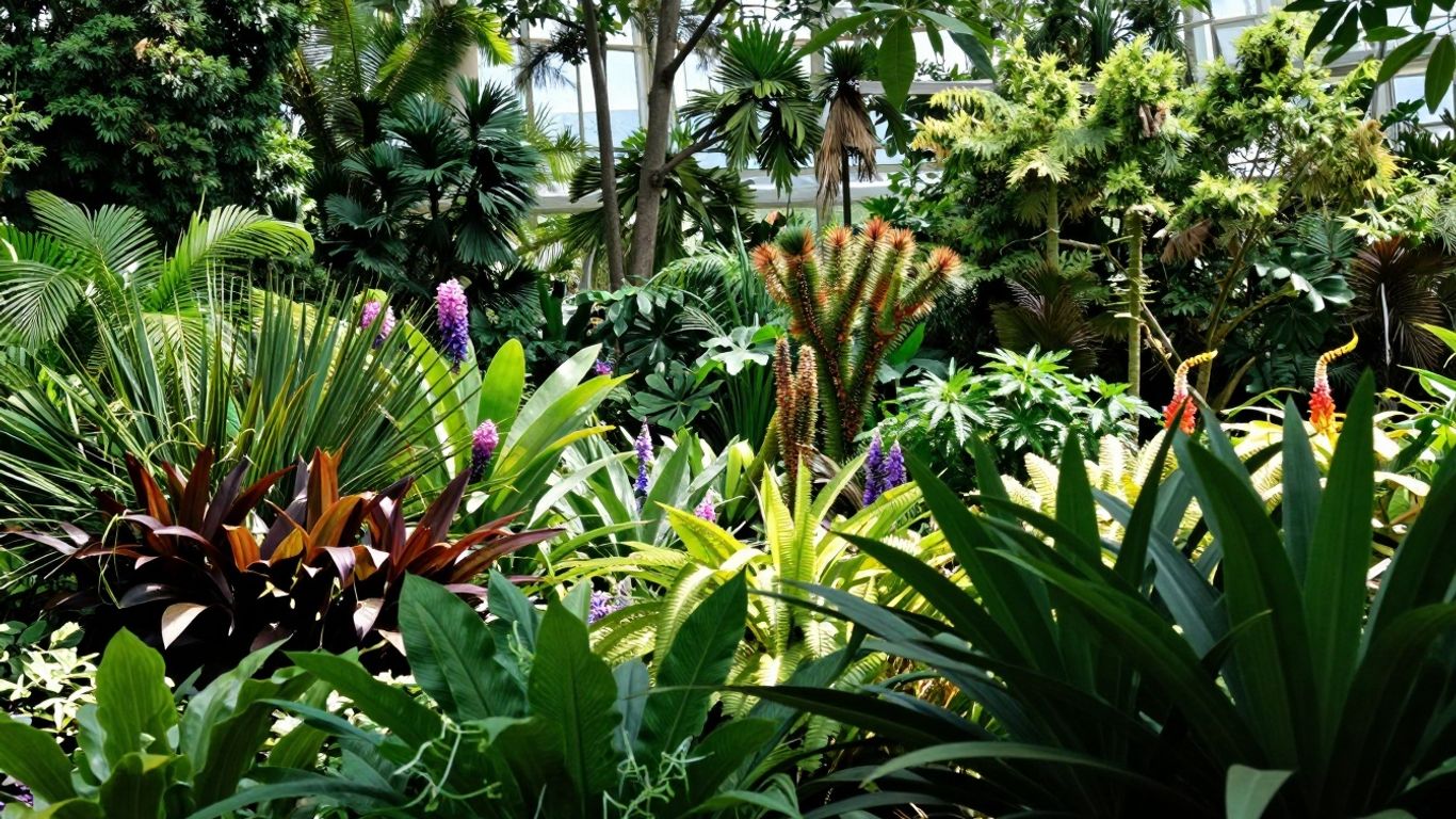 Groene oase met diverse planten in de Hortus Botanicus.