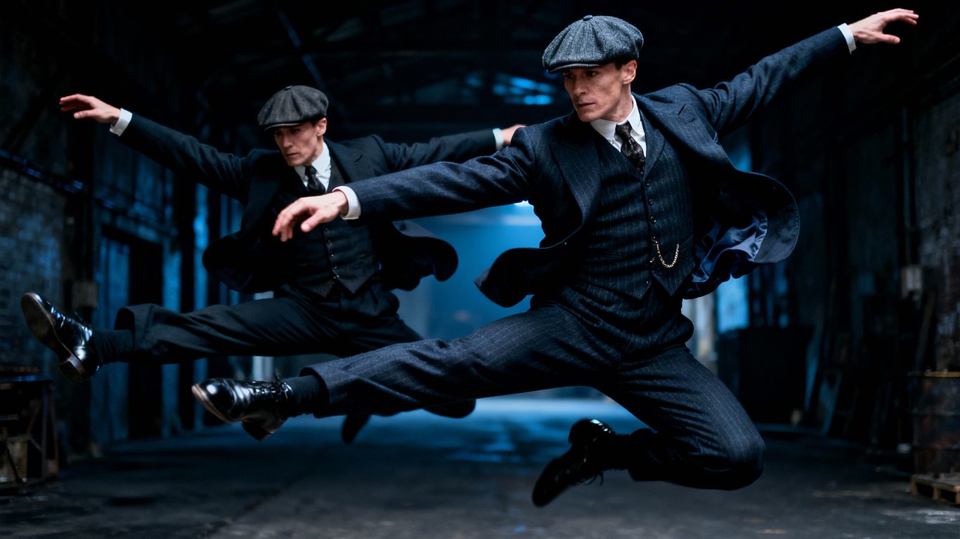Ballet Rambert dancers in Peaky Blinders costumes
