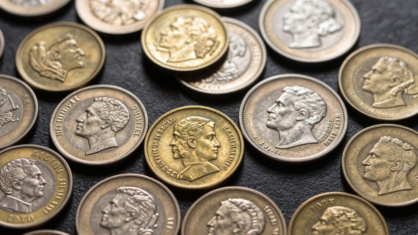 Collection of valuable coins for inheritance appraisal.