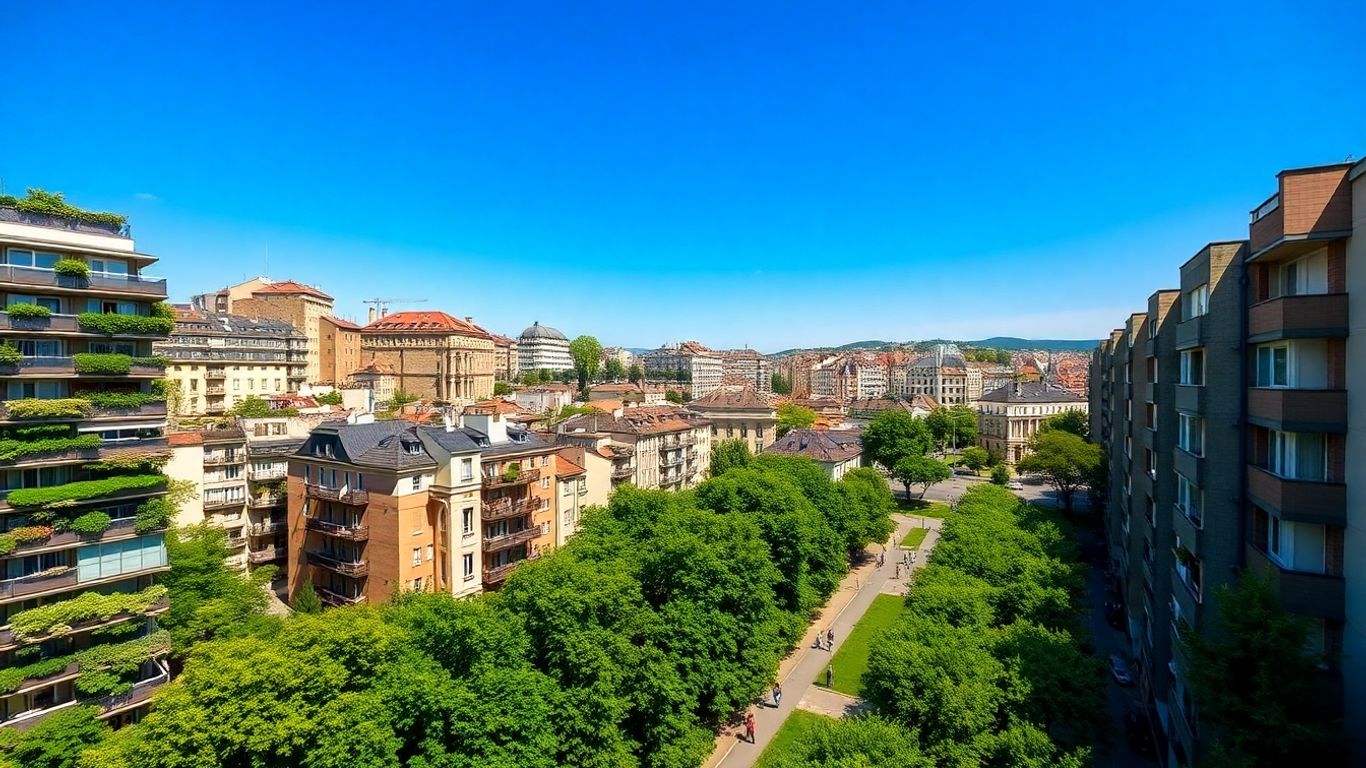 Orașe verzi, clădiri cu grădini, parcuri urbane.