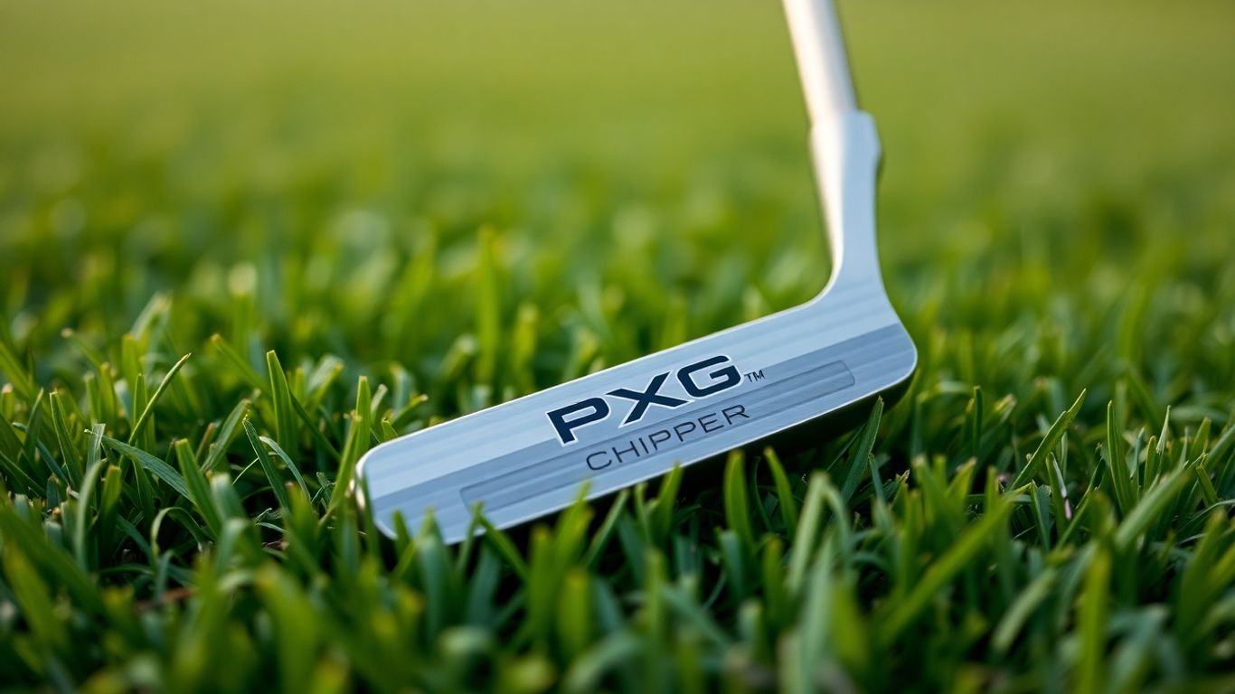 PXG Chipper golf club on green grass.