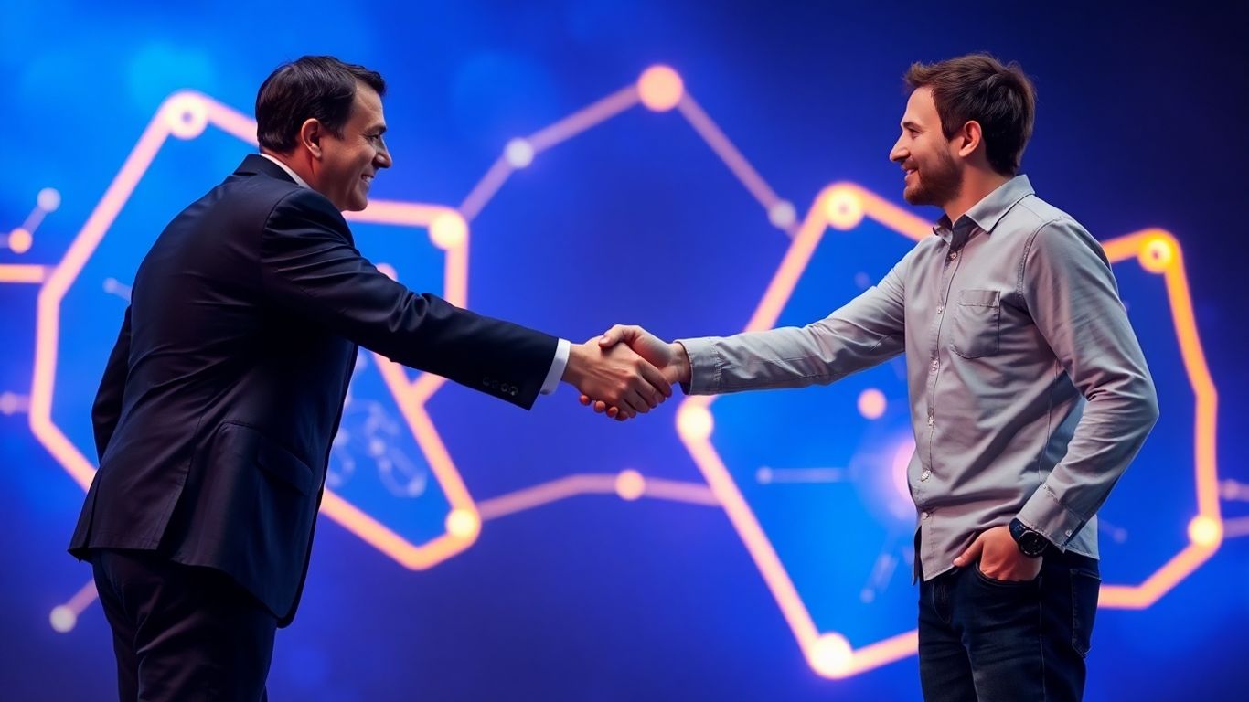 Handshake between ASML and Mistral AI representatives.