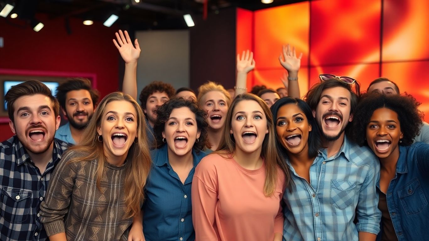 Novos rostos surpreendendo em estúdio de TV.