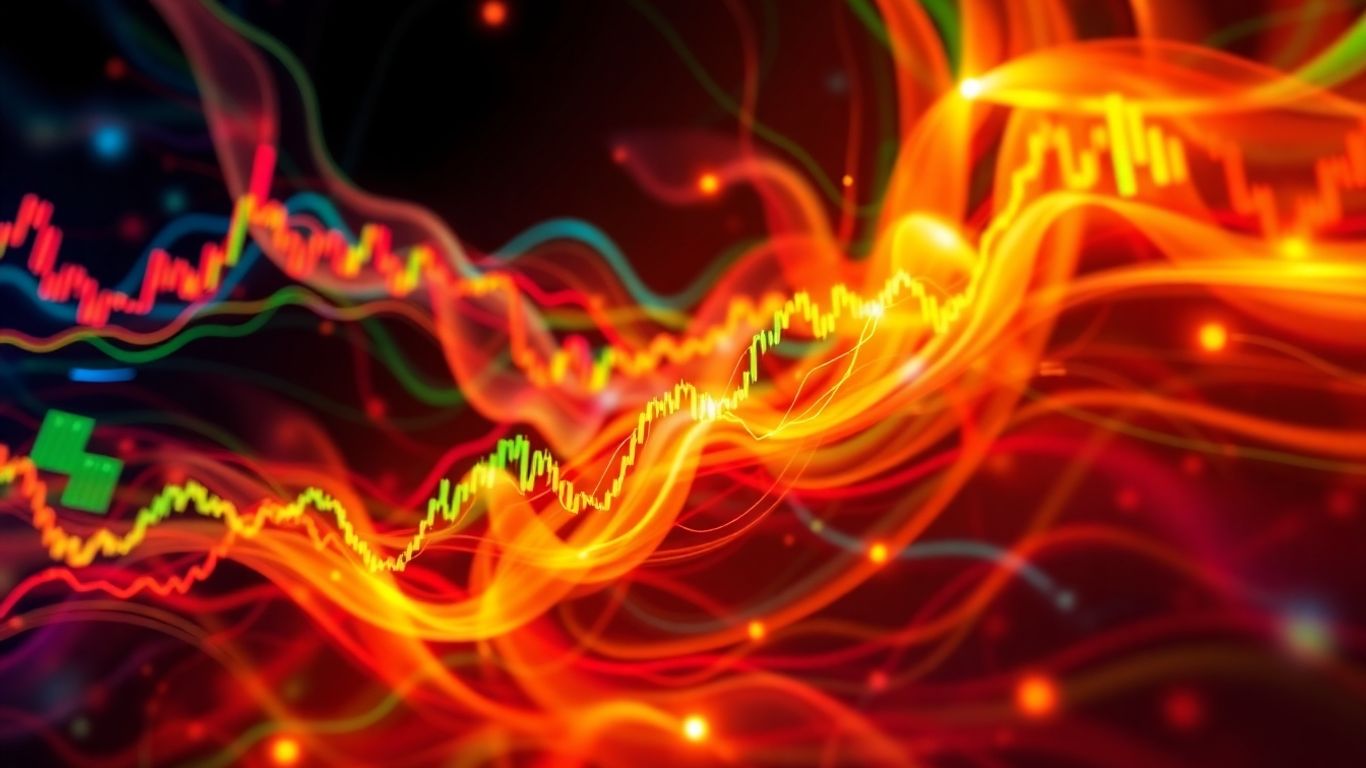 Abstract market movement with upward financial trends.