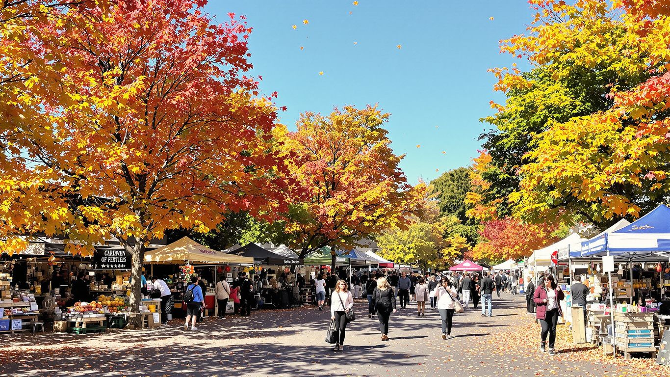 Colorful Cleveland fall festival with people enjoying autumn activities.