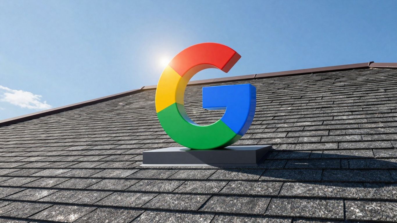 Roof with Google logo above.