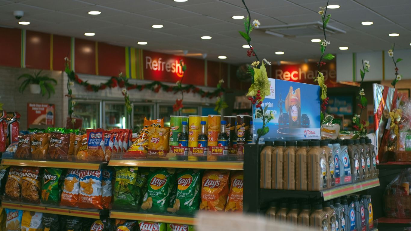 a grocery store filled with lots of food