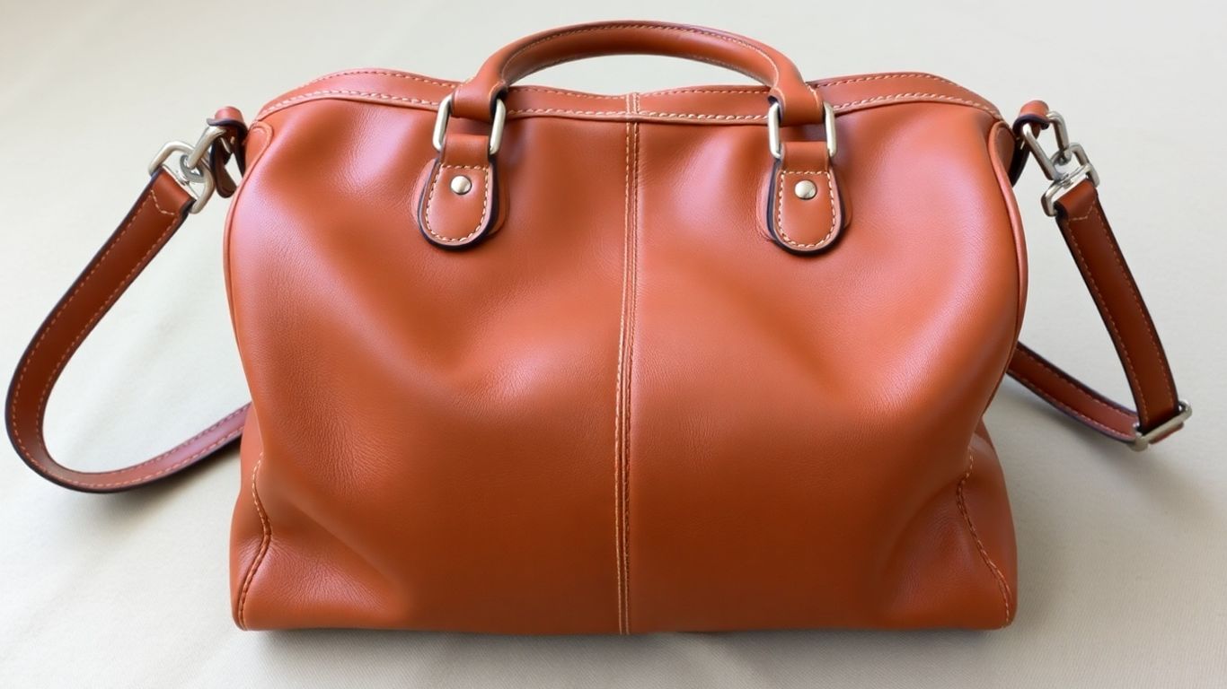 Elegant brown leather shoulder bag for wife