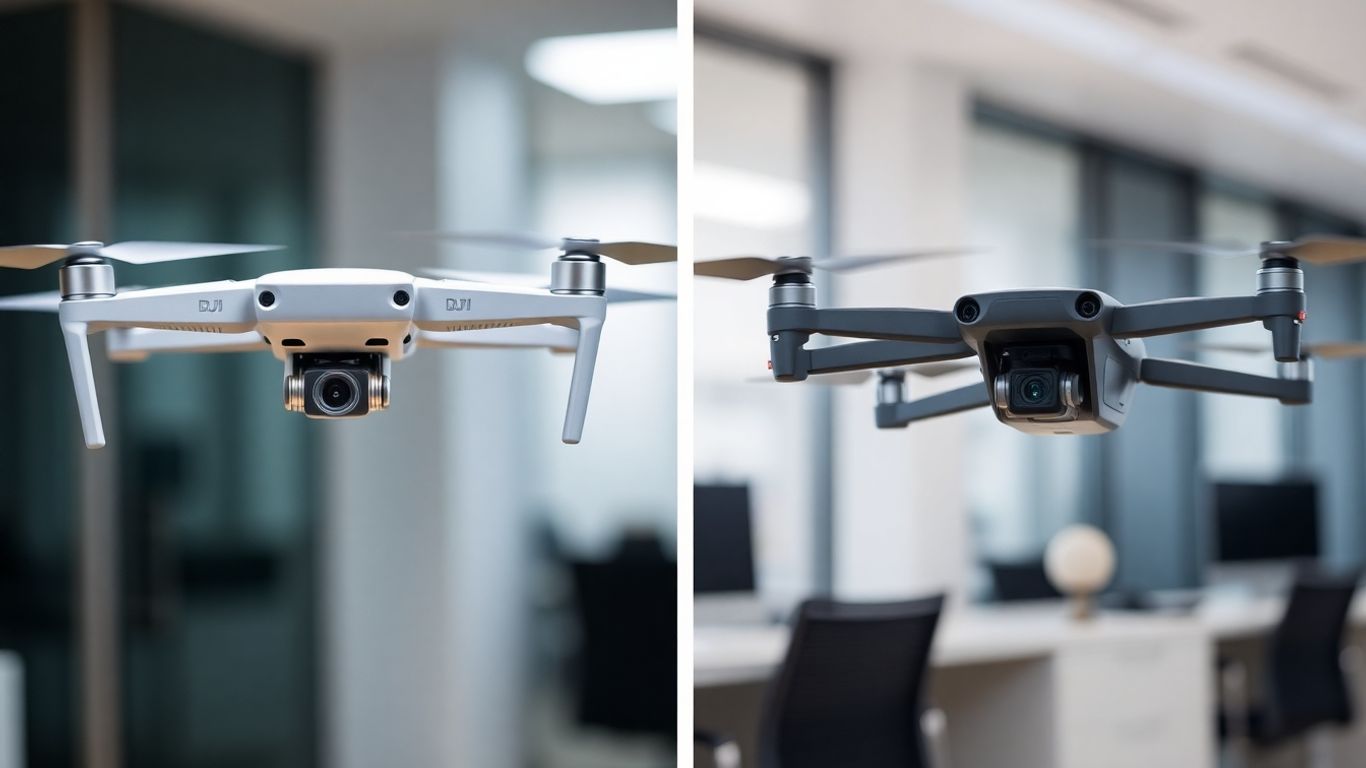 DJI and Autel drones in a business setting.