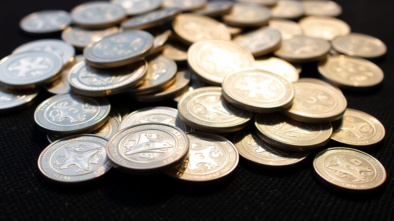 Pile of shiny silver coins